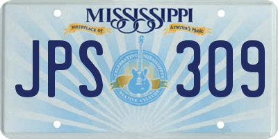 MS license plate JPS309