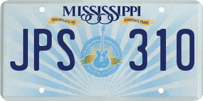 MS license plate JPS310