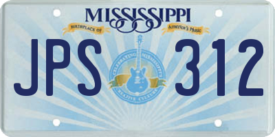 MS license plate JPS312