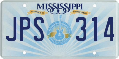 MS license plate JPS314