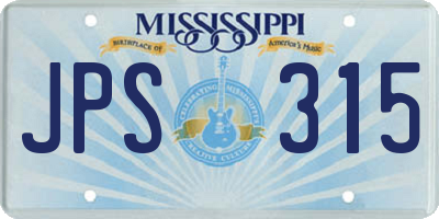 MS license plate JPS315