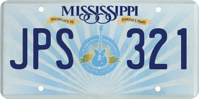 MS license plate JPS321