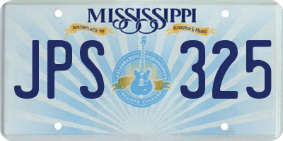 MS license plate JPS325