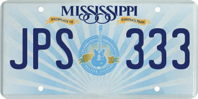 MS license plate JPS333