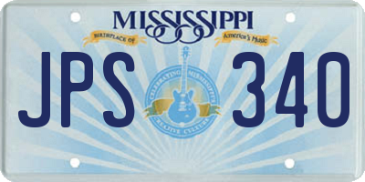 MS license plate JPS340