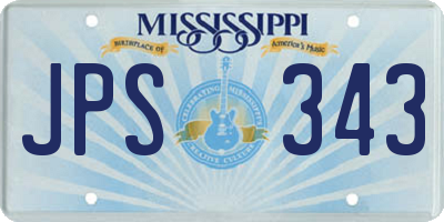 MS license plate JPS343