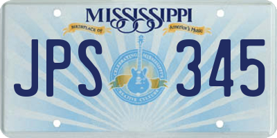 MS license plate JPS345