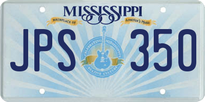 MS license plate JPS350