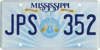 MS license plate JPS352