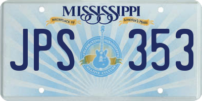 MS license plate JPS353