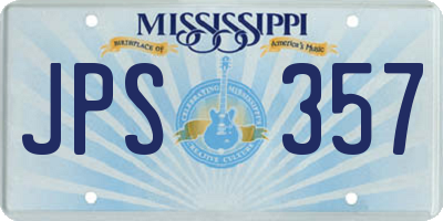 MS license plate JPS357