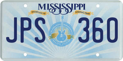 MS license plate JPS360