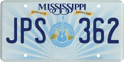 MS license plate JPS362
