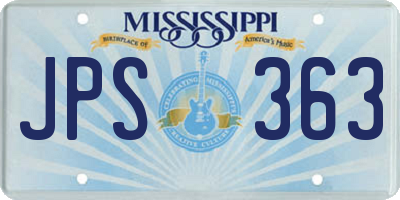 MS license plate JPS363
