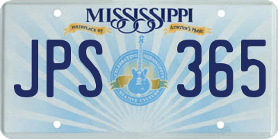 MS license plate JPS365