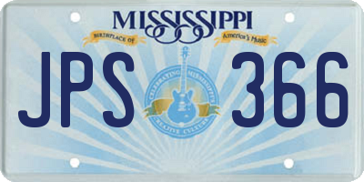 MS license plate JPS366