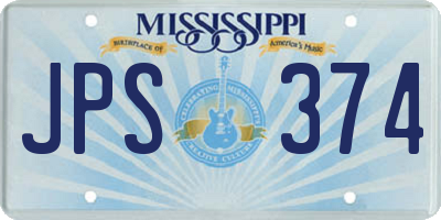 MS license plate JPS374