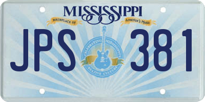 MS license plate JPS381
