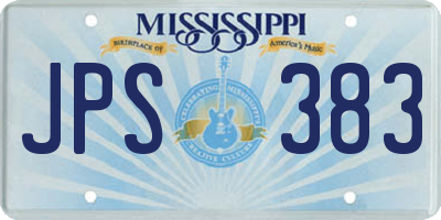 MS license plate JPS383