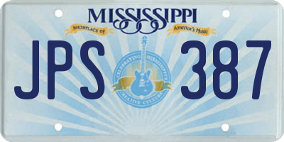 MS license plate JPS387