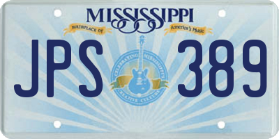 MS license plate JPS389