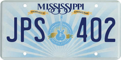 MS license plate JPS402