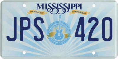 MS license plate JPS420