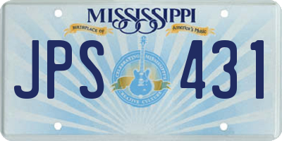 MS license plate JPS431