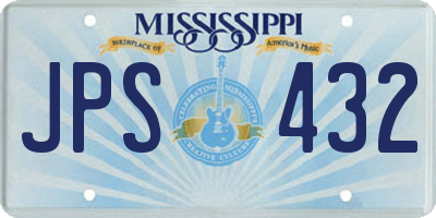 MS license plate JPS432