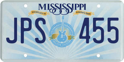 MS license plate JPS455