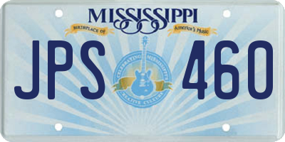 MS license plate JPS460