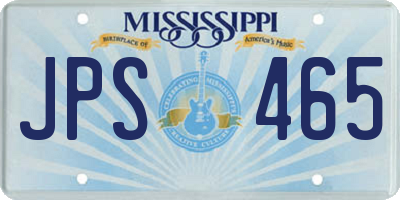 MS license plate JPS465