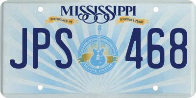 MS license plate JPS468