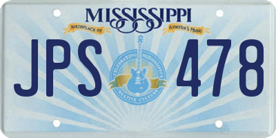 MS license plate JPS478