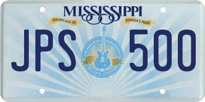 MS license plate JPS500