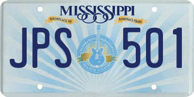 MS license plate JPS501
