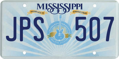 MS license plate JPS507