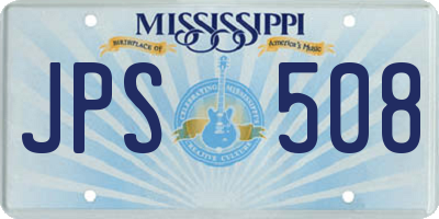 MS license plate JPS508