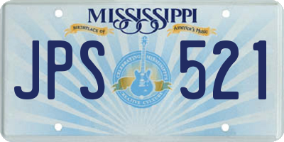 MS license plate JPS521