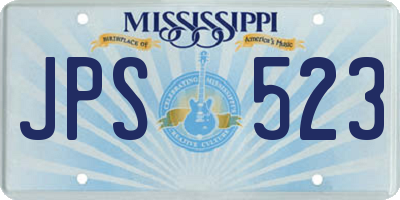 MS license plate JPS523