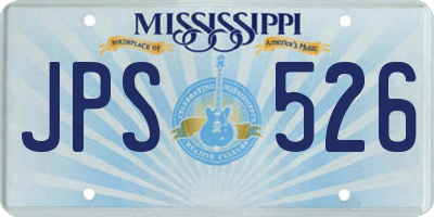 MS license plate JPS526