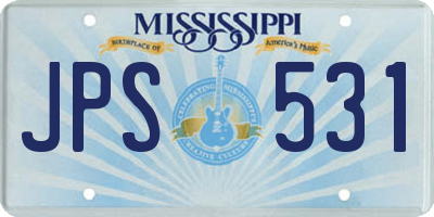 MS license plate JPS531