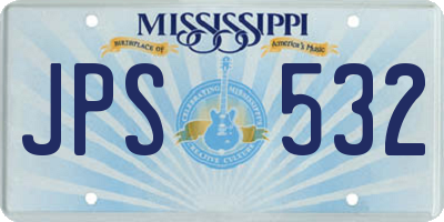 MS license plate JPS532