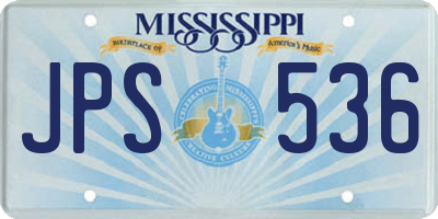 MS license plate JPS536