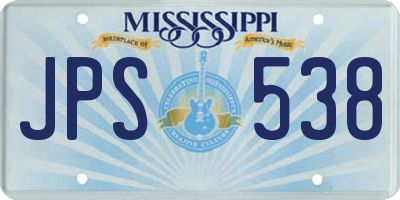 MS license plate JPS538
