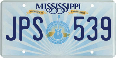 MS license plate JPS539