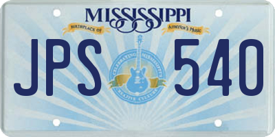 MS license plate JPS540