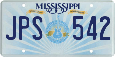 MS license plate JPS542