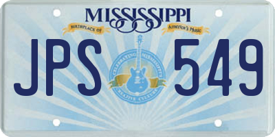 MS license plate JPS549