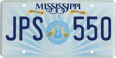 MS license plate JPS550